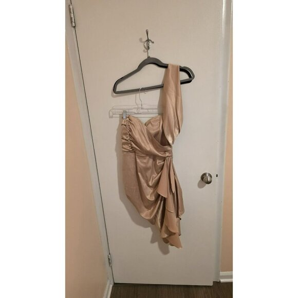 Blithe LA Mini Dress Champagne Size Medium Formal Wedding Satin Coquette NWT Y2K - Picture 2 of 11